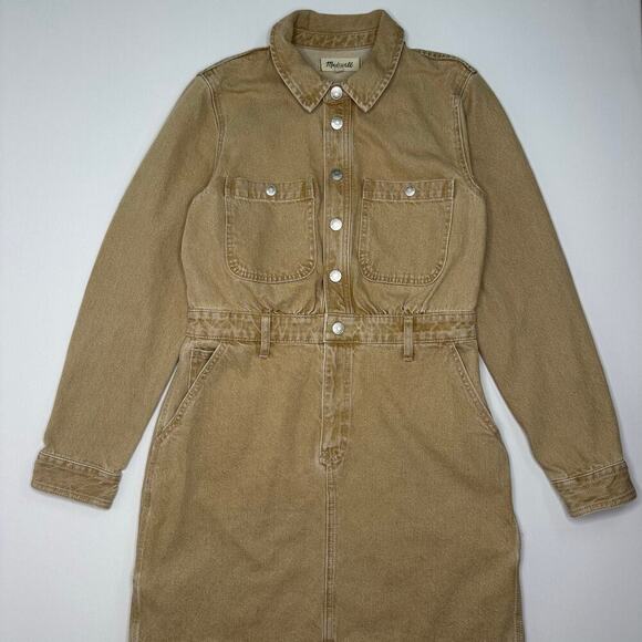 Madewell Tan Denim Jacket Dress - Picture 1 of 8